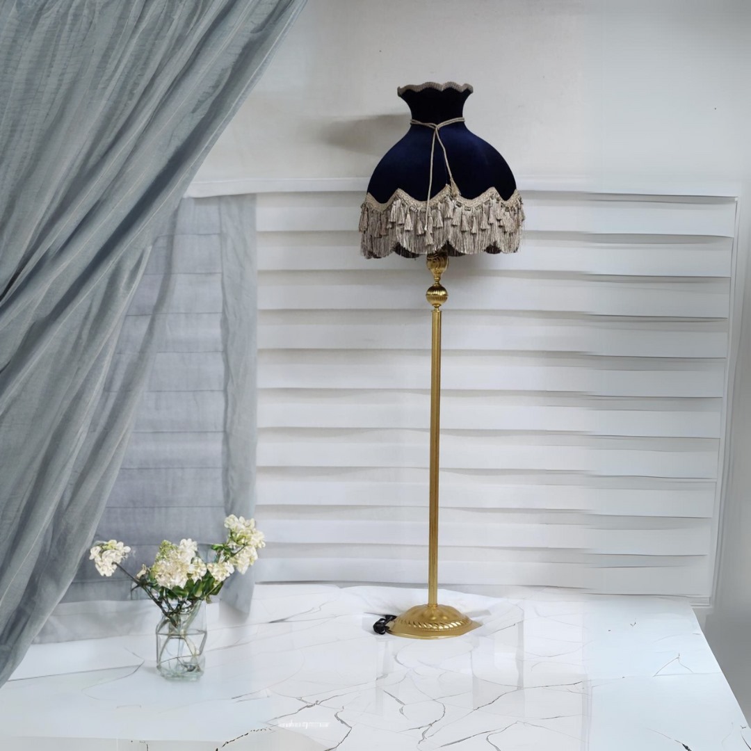 Klasik Lambader GOLD Ayak LACİVERT Başlık 170cm.