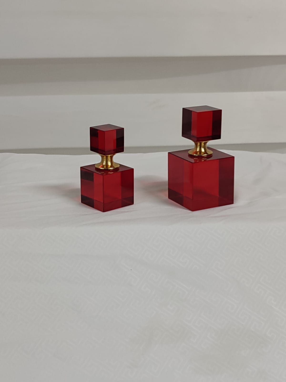 Kristal Parfüm Şişesi 2'li Kırmızı