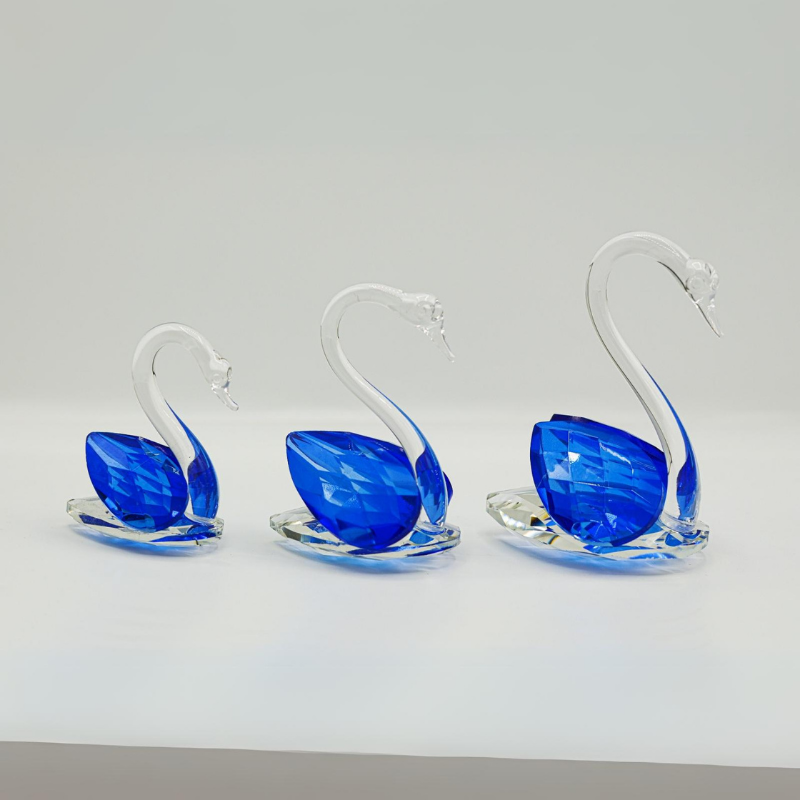 Kristal 3'lü Kuğu Set MAVİ