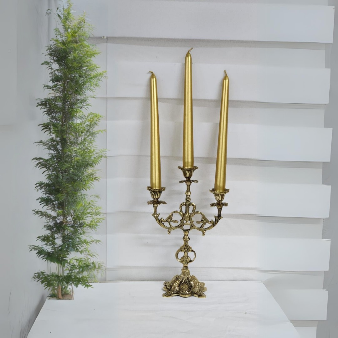 2'li Şamdan ALTIN Mum 26cm.