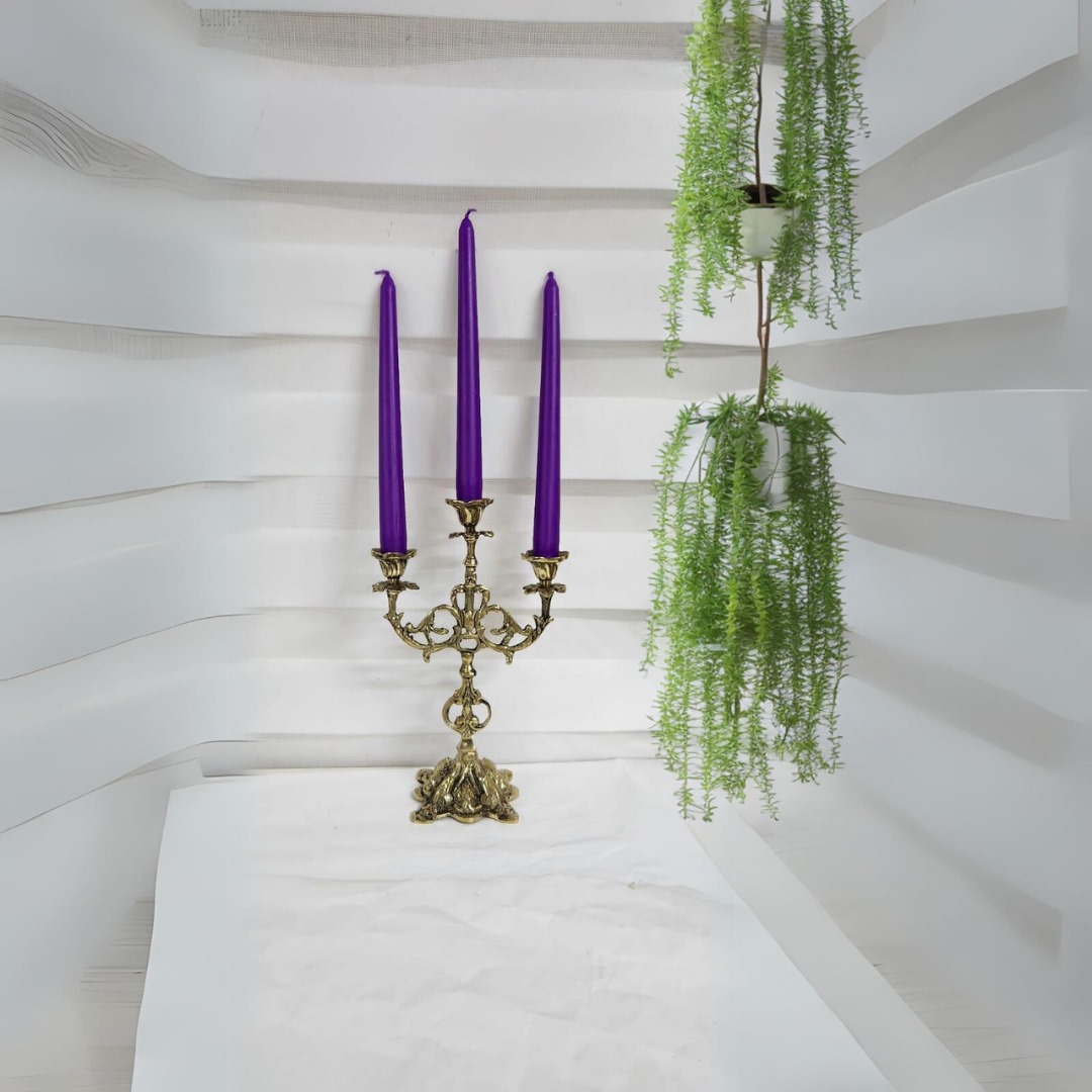 2'li Şamdan MOR Mum 26cm.