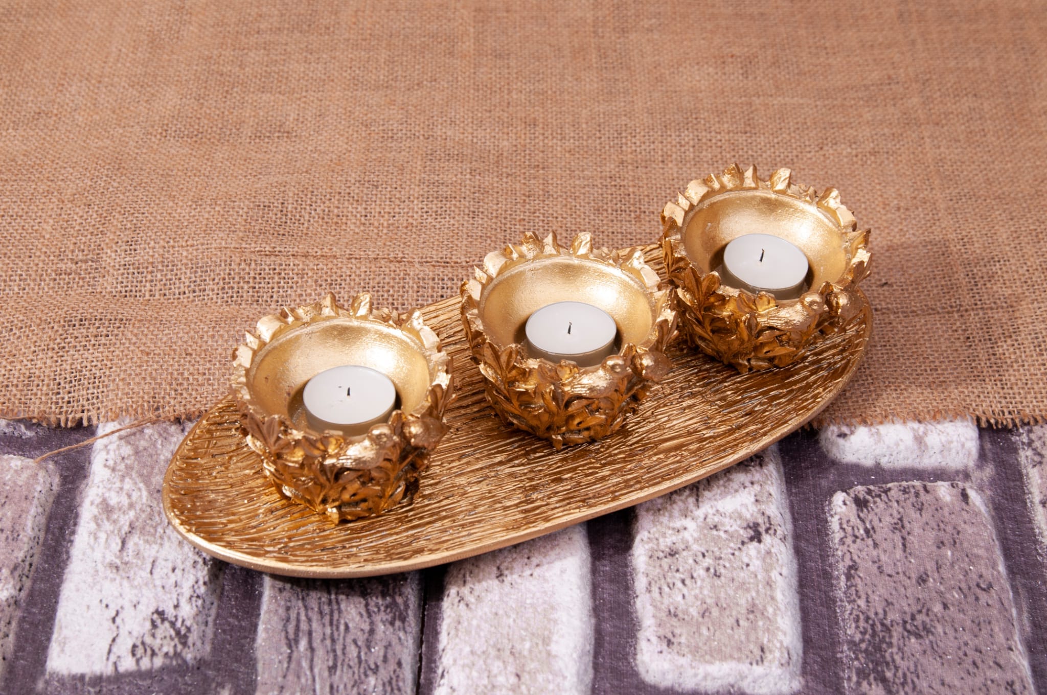 Kuşlu Tabaklı Mumluk 34x9 cm.