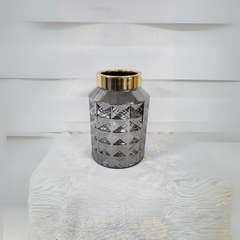 Baklava Model Vazo Füme 15x21cm.