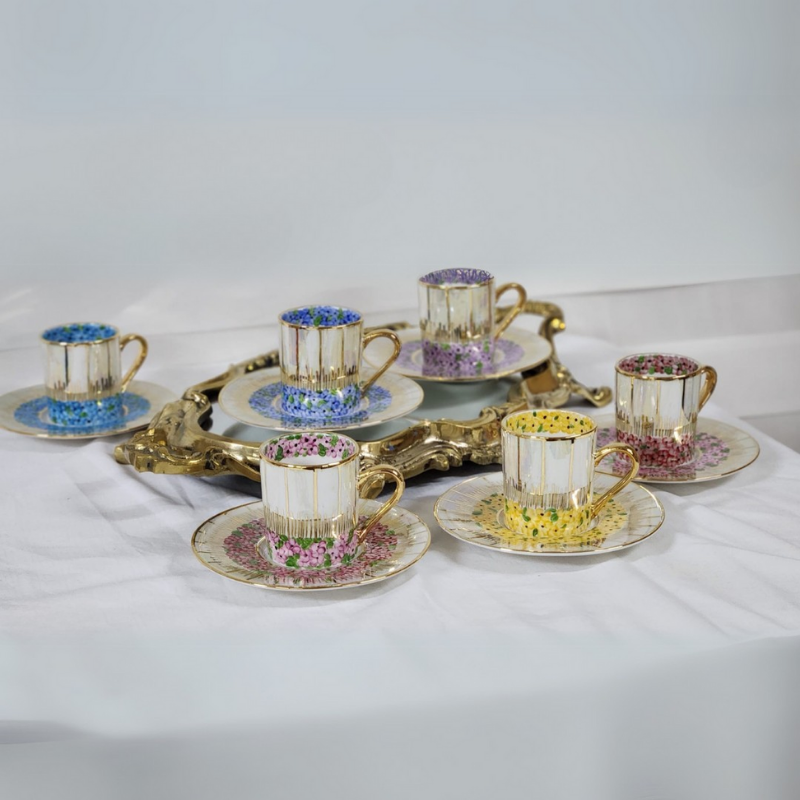 Hanımeli 6'lı Türk Kahvesi Fincanı Seti